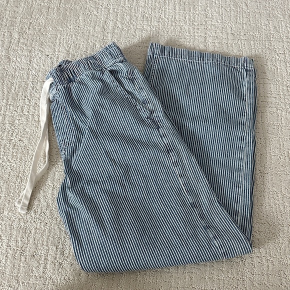 GAP Blue and White Striped Drawstring Pants - Picture 1 of 4